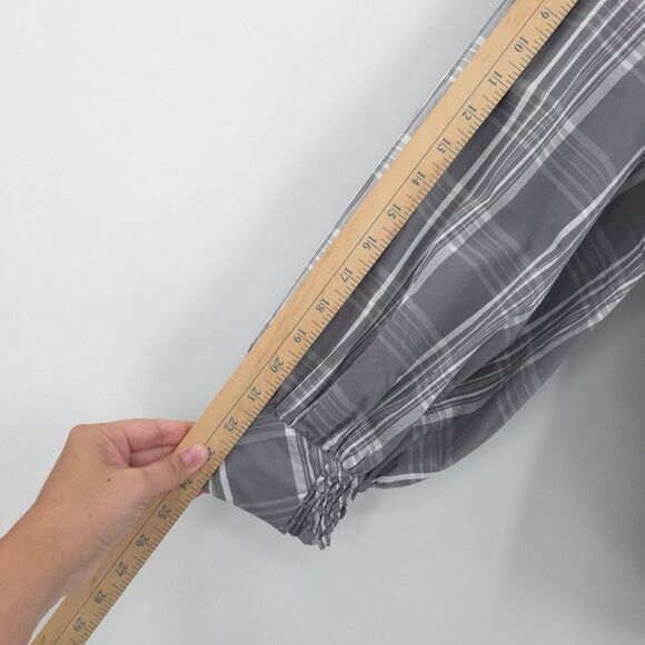 Chicos Plaid Poplin Button Down Top Womens 12 Billow Sleeves Gray Career Office - Picture 13 of 13